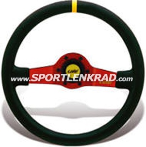 Jet Corsa Sport-Lenkrad, Leder sw./35, rote Speiche